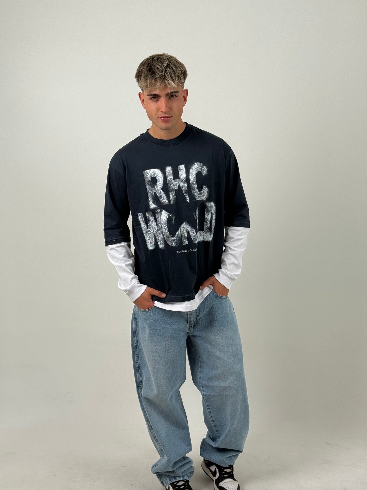 Remerón Manga Larga Superpuesto RHC WRLD – Azul Marino