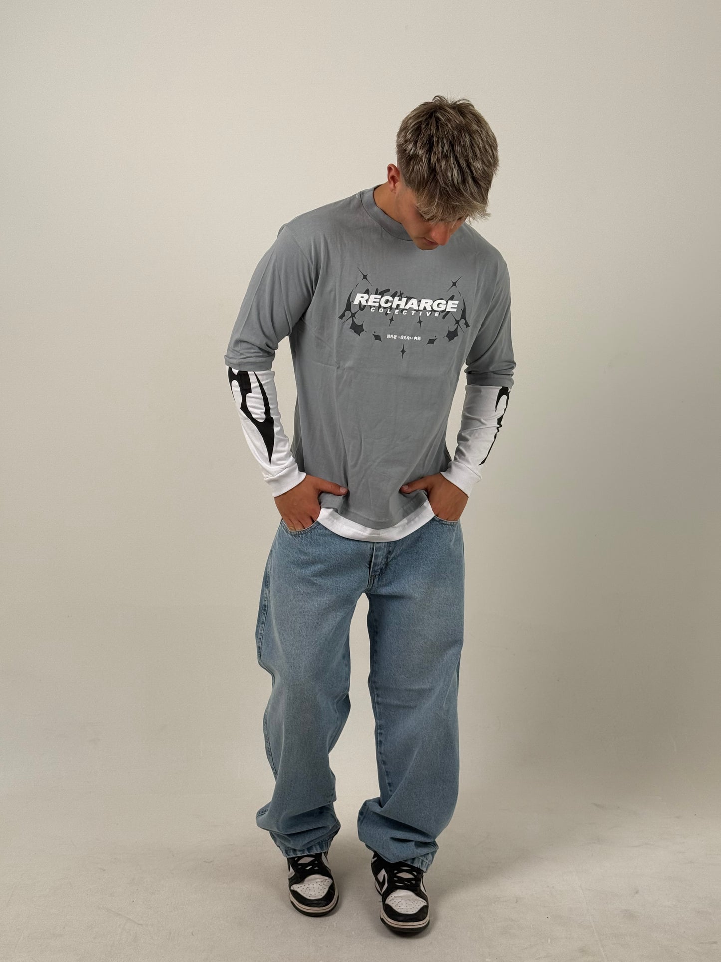 Remerón Manga Larga Superpuesto Recharge – Gris