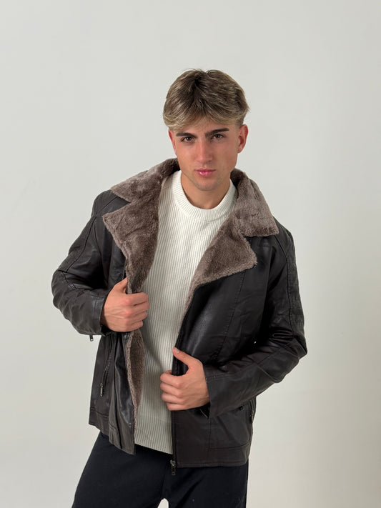 Chaqueta Gamulán Hombre Cafe – Abrigada y Moderna