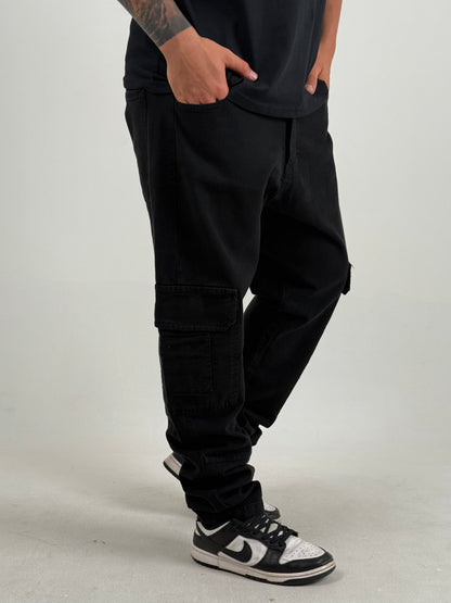 Pantalón Cargo Baggy – Negro