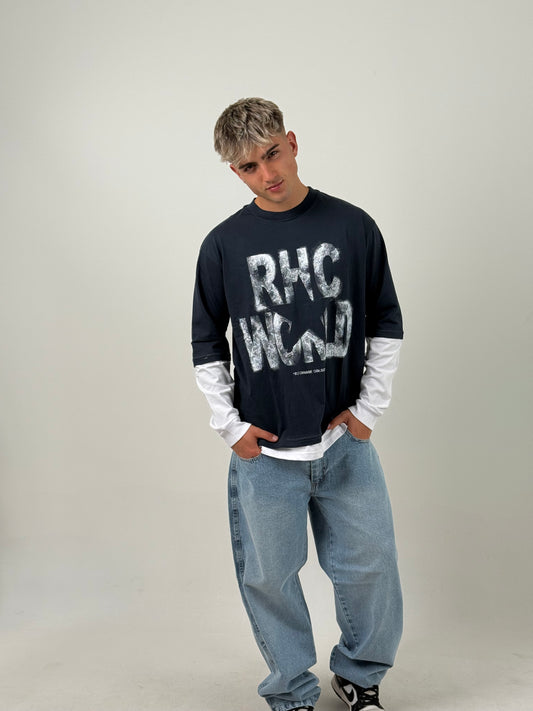 Remerón Manga Larga Superpuesto RHC WRLD – Azul Marino