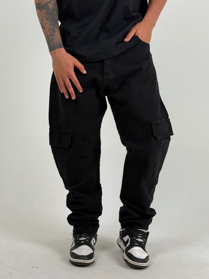 Pantalón Cargo Baggy – Negro