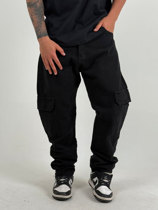 Pantalón Cargo Baggy – Negro