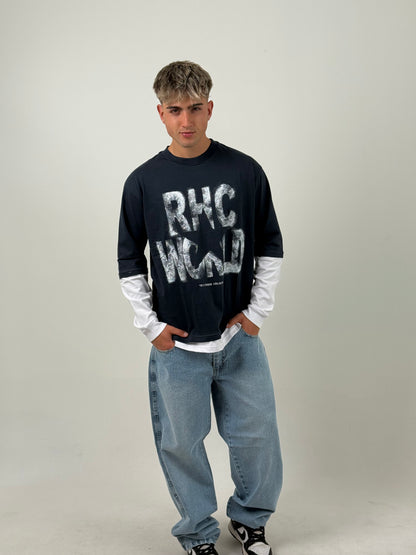 Remerón Manga Larga Superpuesto RHC WRLD – Azul Marino